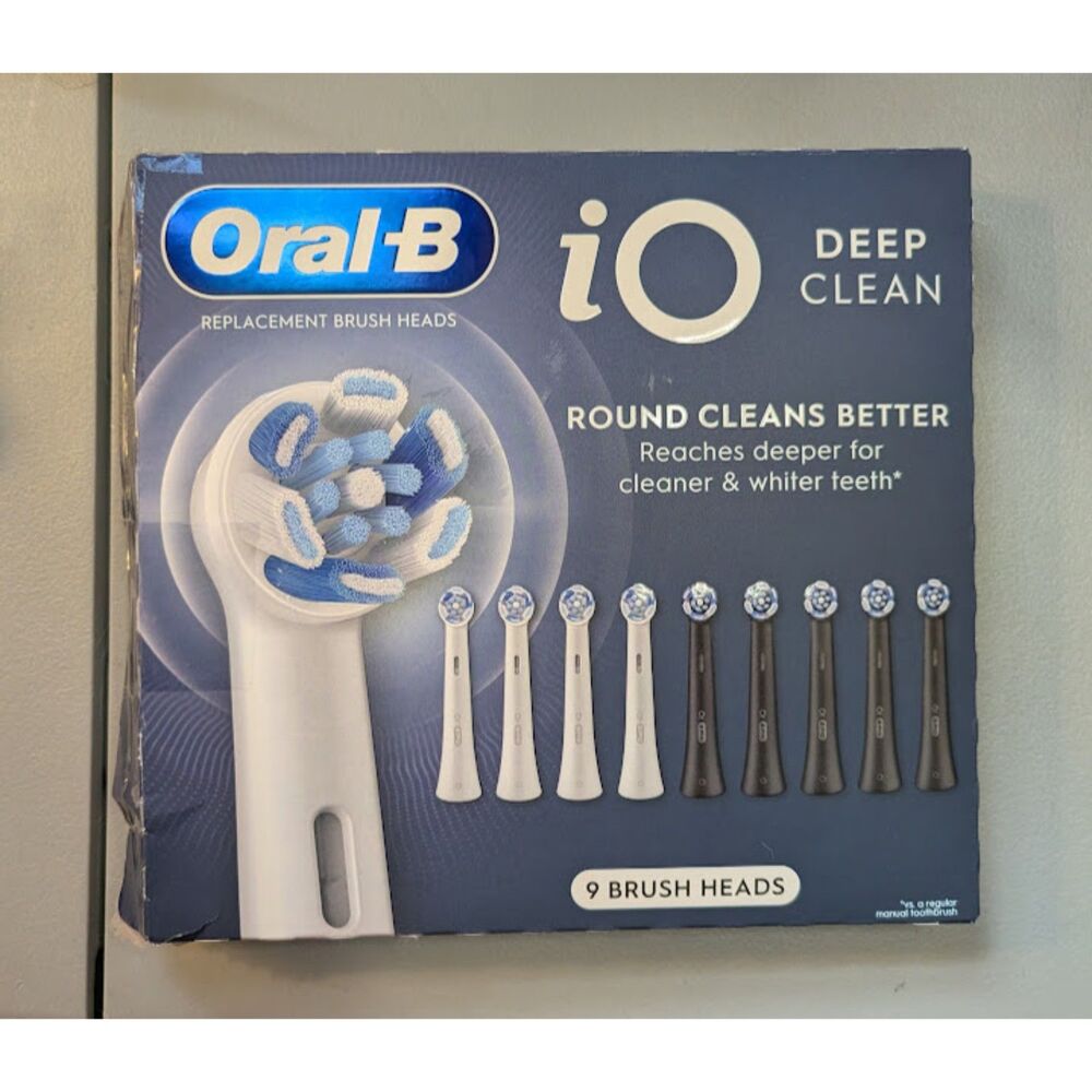 Oral-B iO Deep Clean Replacement Brush Heads Bundle 9 Count New Open Box Sealed